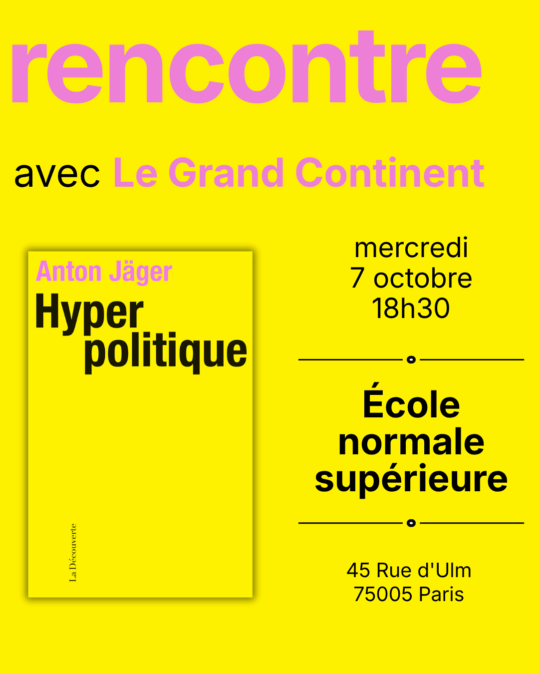 Cabinet de lecture avec Anton Jäger et Grand continent